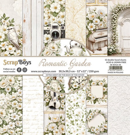 ScrapBoys Romantic Garden 12x12 Inch Paper Pad (SB-ROGA-08)