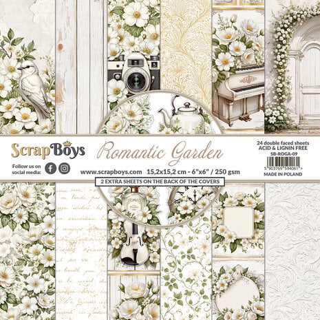 ScrapBoys Romantic Garden 6x6 Inch Paper Pad (SB-ROGA-09)