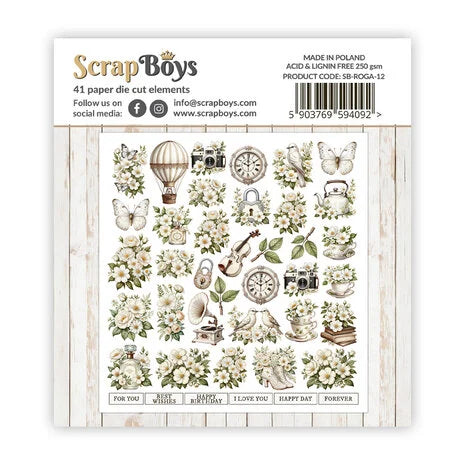 ScrapBoys Romantic Garden Double Sided Die Cut Elements (41pcs) (SB-ROGA-12)