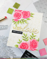 Waffle Flower Craft Rose Bouquet Die / Stencil Bundle