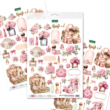 Katy Sue Designs Rose Couture Die Cut Embellishments, 3 sheets