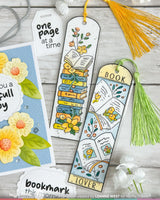 Waffle Flower Crafts Round Bookmark - Book Lover Stamp Set