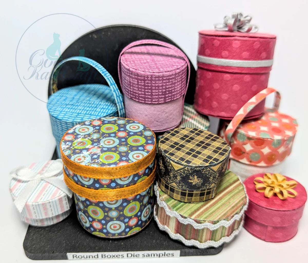 Cool Katz Craft Cutz 1/12 & 1/24 scale round boxes with lids die set