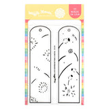 Waffle Flower Crafts Round Floral Bookmark Duo Stamp Set