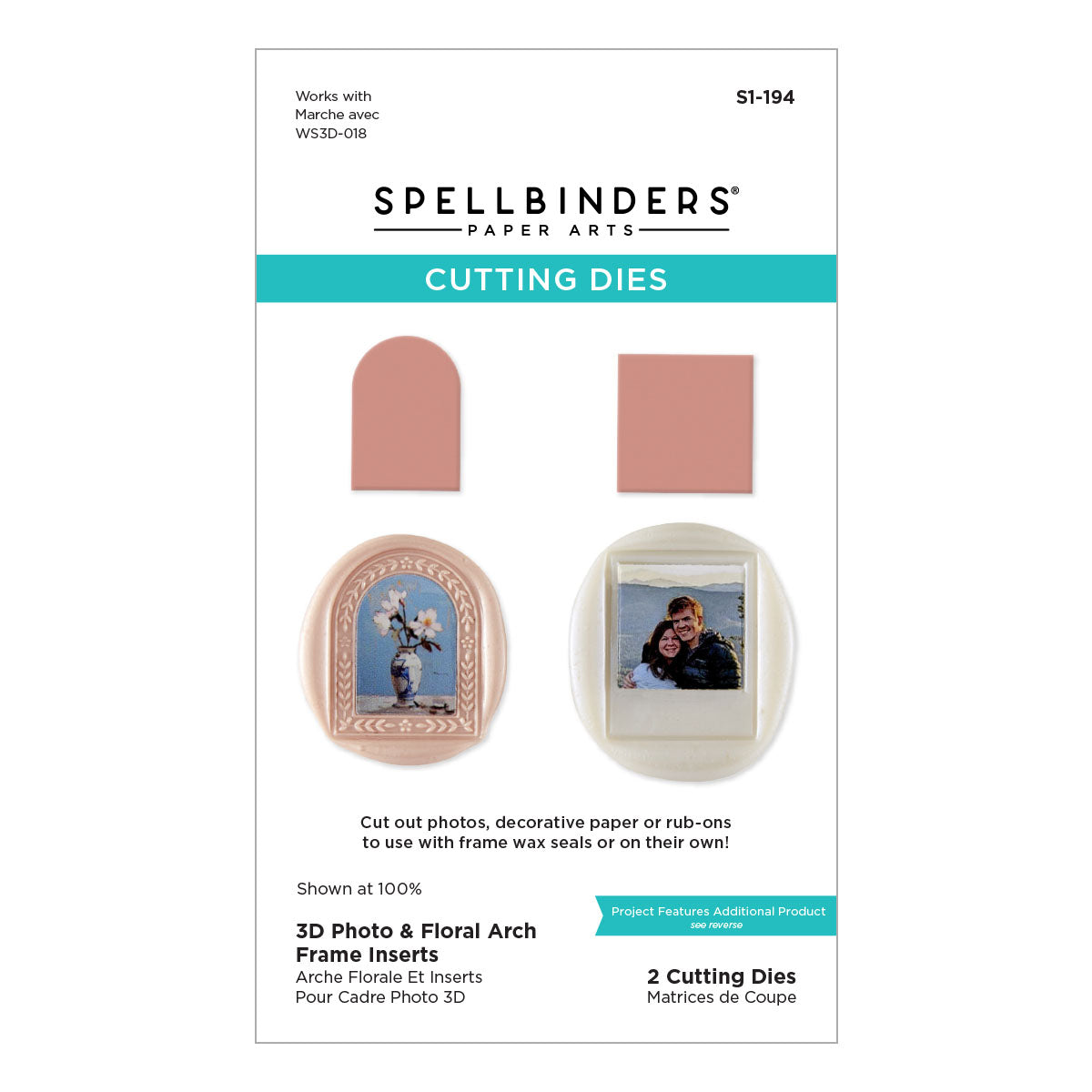 Spellbinders 3D Photo & Floral Arch Frame Inserts Etched Dies - S1-194