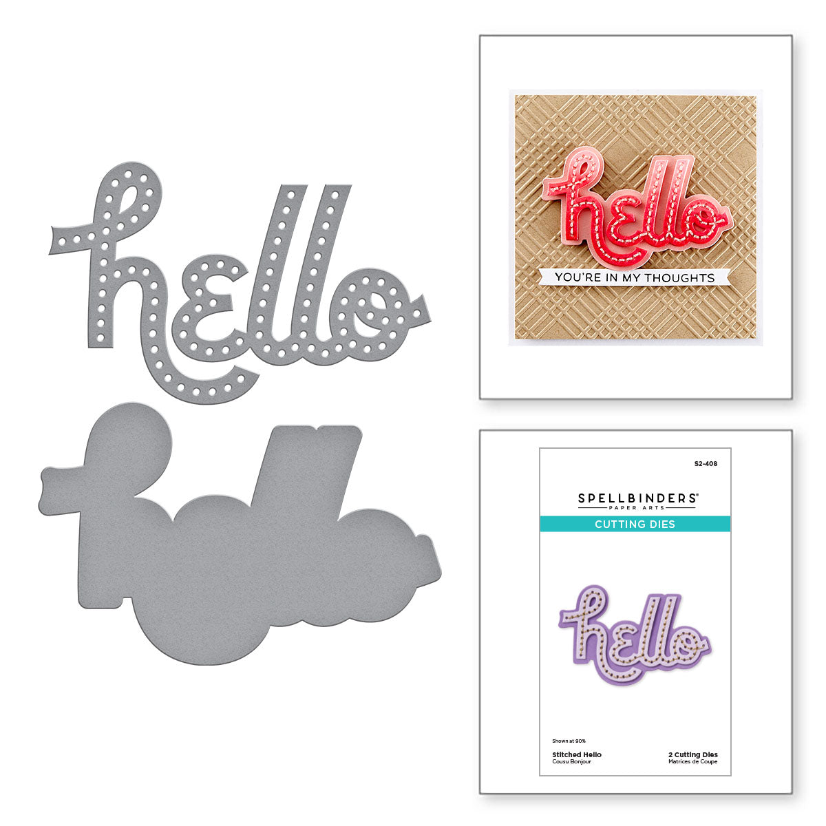 Spellbinders Stitched Hello Etched Dies from the Out and About Collection