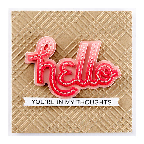 Spellbinders Stitched Hello Etched Dies from the Out and About Collection