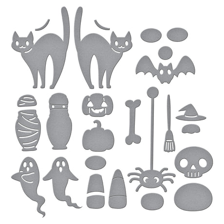 Spellbinders Halloween Tick Tock Etched Dies from the Cuckoo Cottage Collection