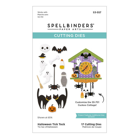 Spellbinders Halloween Tick Tock Etched Dies from the Cuckoo Cottage Collection