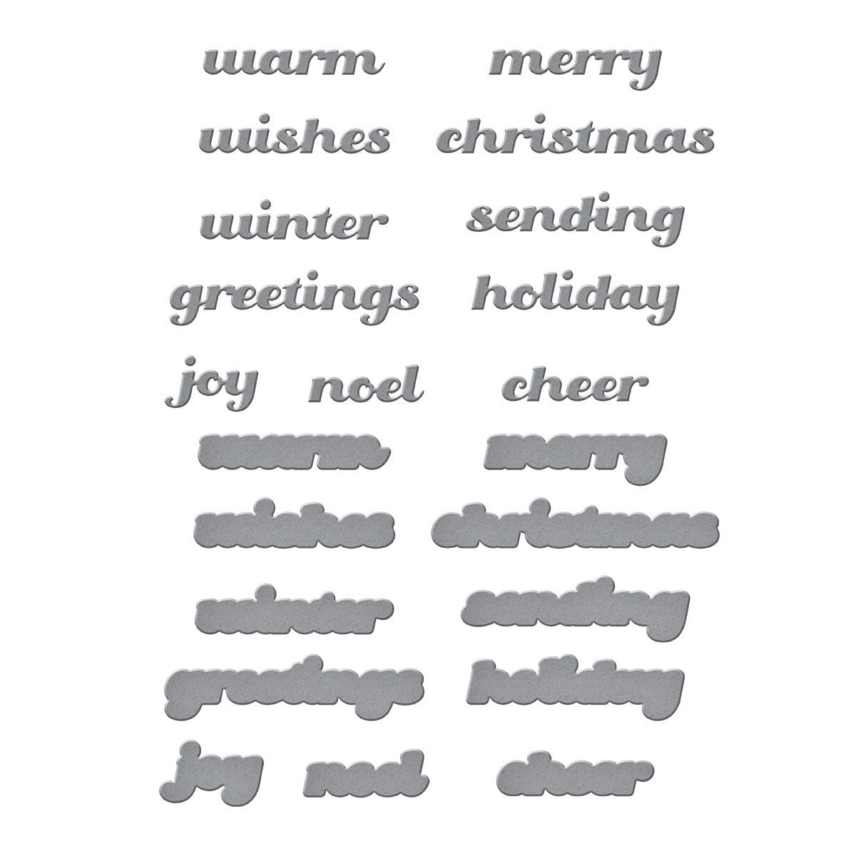 Spellbinders Christmas Greetings Etched Dies from the Home for the Holidays Collection