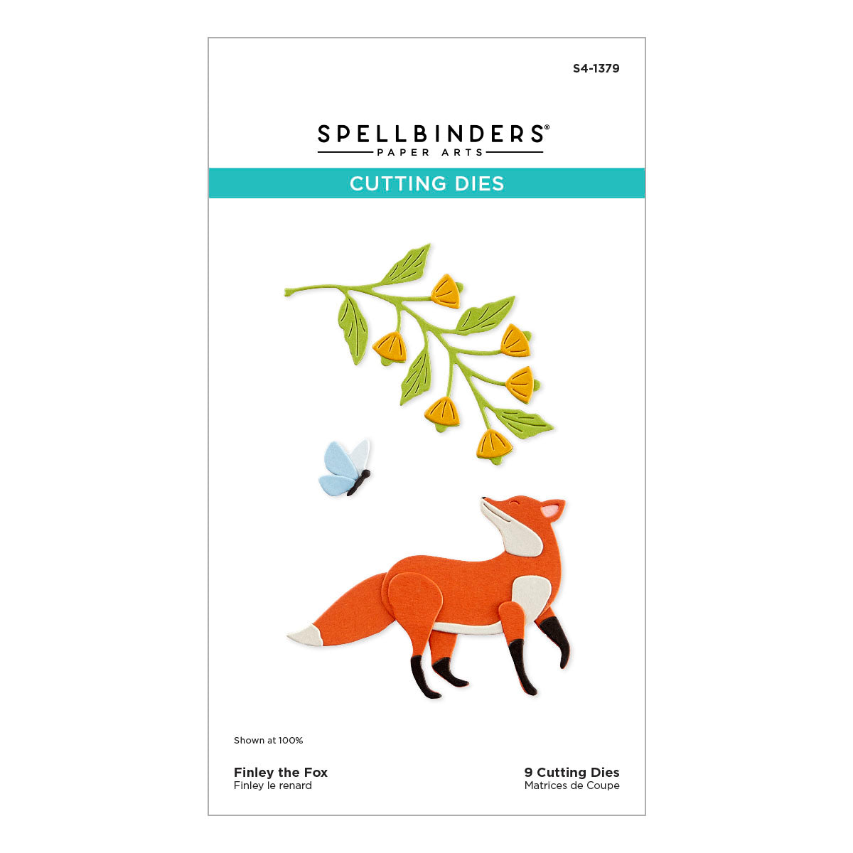 Spellbinders Finley the Fox Etched Dies from the Woodland Tales Collection