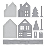 Spellbinders Mantle Village Etched Dies from the Timeless Trees Collection by Simon Hurley