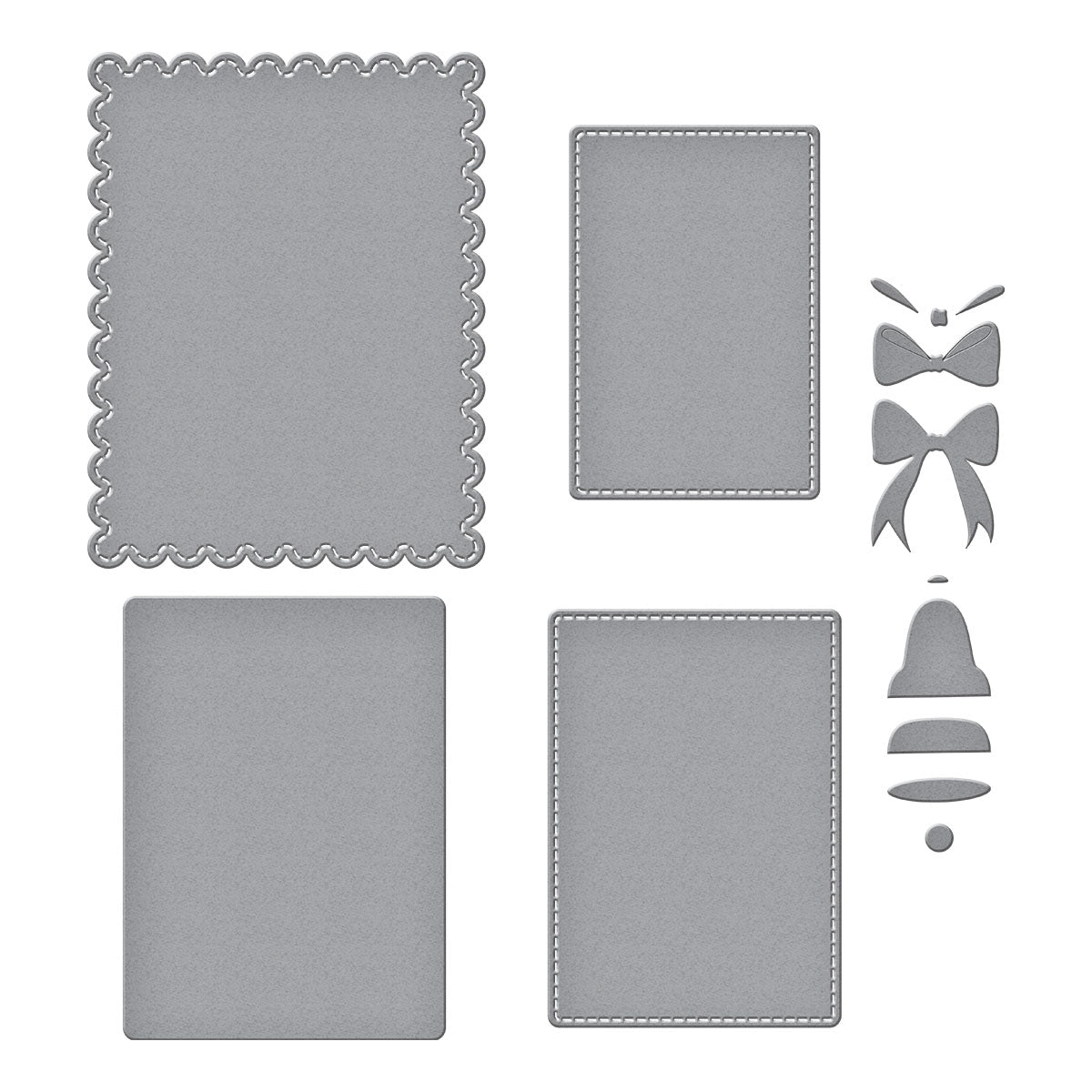 Spellbinders Bow & Bell Scallop Frame Etched Dies from the All About Christmas Collection by Lisa Horton