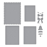 Spellbinders Bow & Bell Scallop Frame Etched Dies from the All About Christmas Collection by Lisa Horton