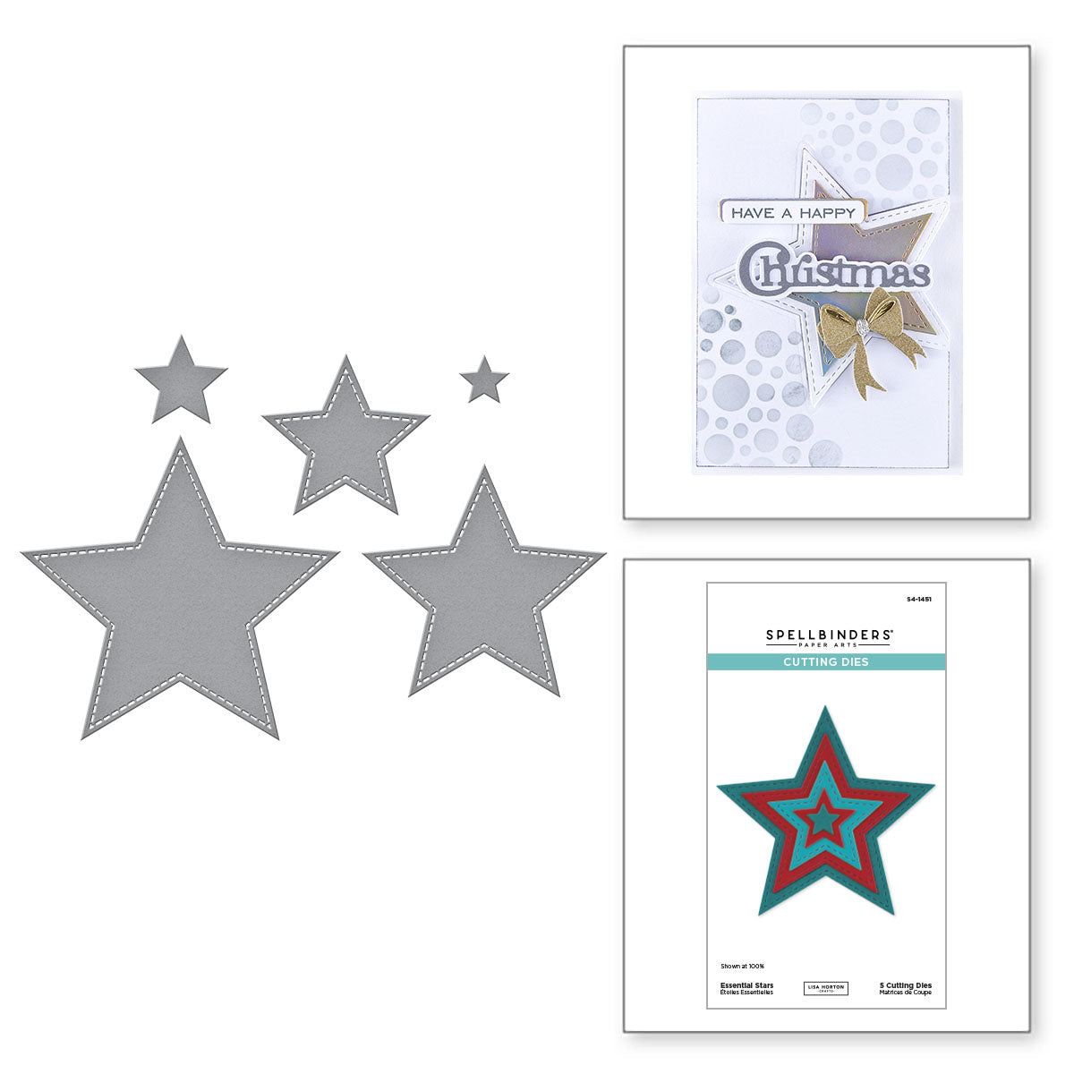 Spellbinders Essential Stars Etched Dies from the All About Christmas Collection by Lisa Horton