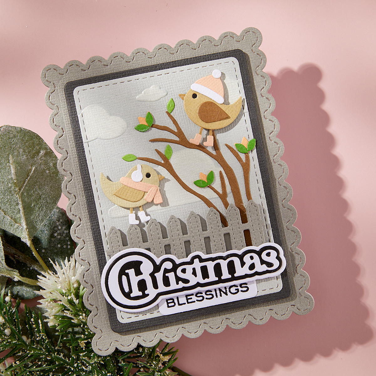 Spellbinders Little Birdies Etched Dies from the All About Christmas Collection by Lisa Horton
