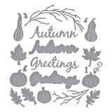 Spellbinders Autumn Greetings Wreath Etched Dies from the Texture & Foliage Collection by Suzanne Hue