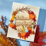 Spellbinders Autumn Greetings Wreath Etched Dies from the Texture & Foliage Collection by Suzanne Hue