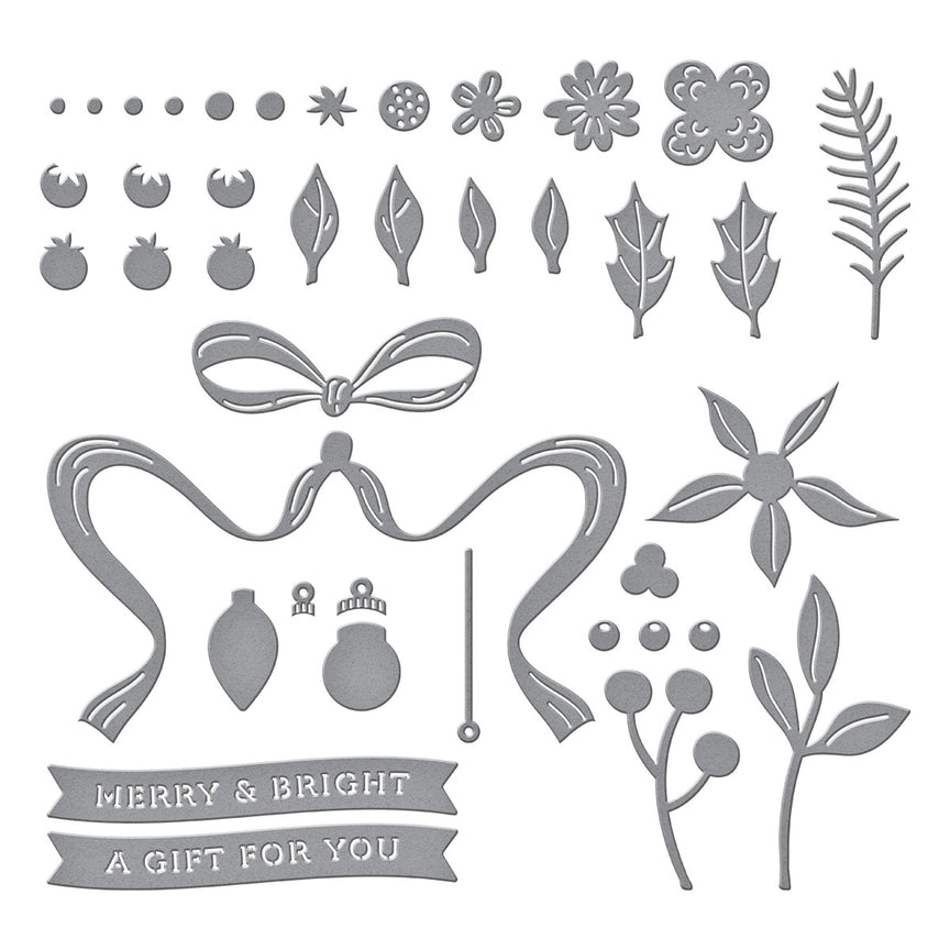 Spellbinders Gifting Bow Etched Dies from the Merry Moments Collection