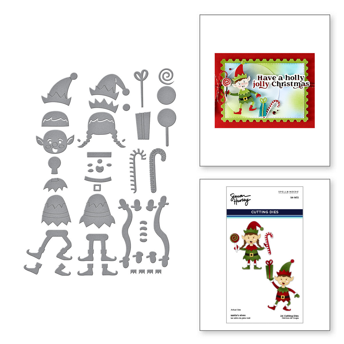 Spellbinders Santa's Elves Etched Dies from the North Pole Friends Collection by Simon Hurley