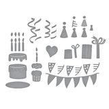 Spellbinders Classic Pooh Birthday Accessories Etched Dies from the Say Cheese Classic Pooh Birthday Collection by Simple Stories