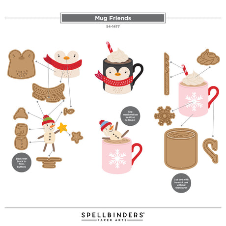 Spellbinders Mug Friends Etched Dies - S4-1477