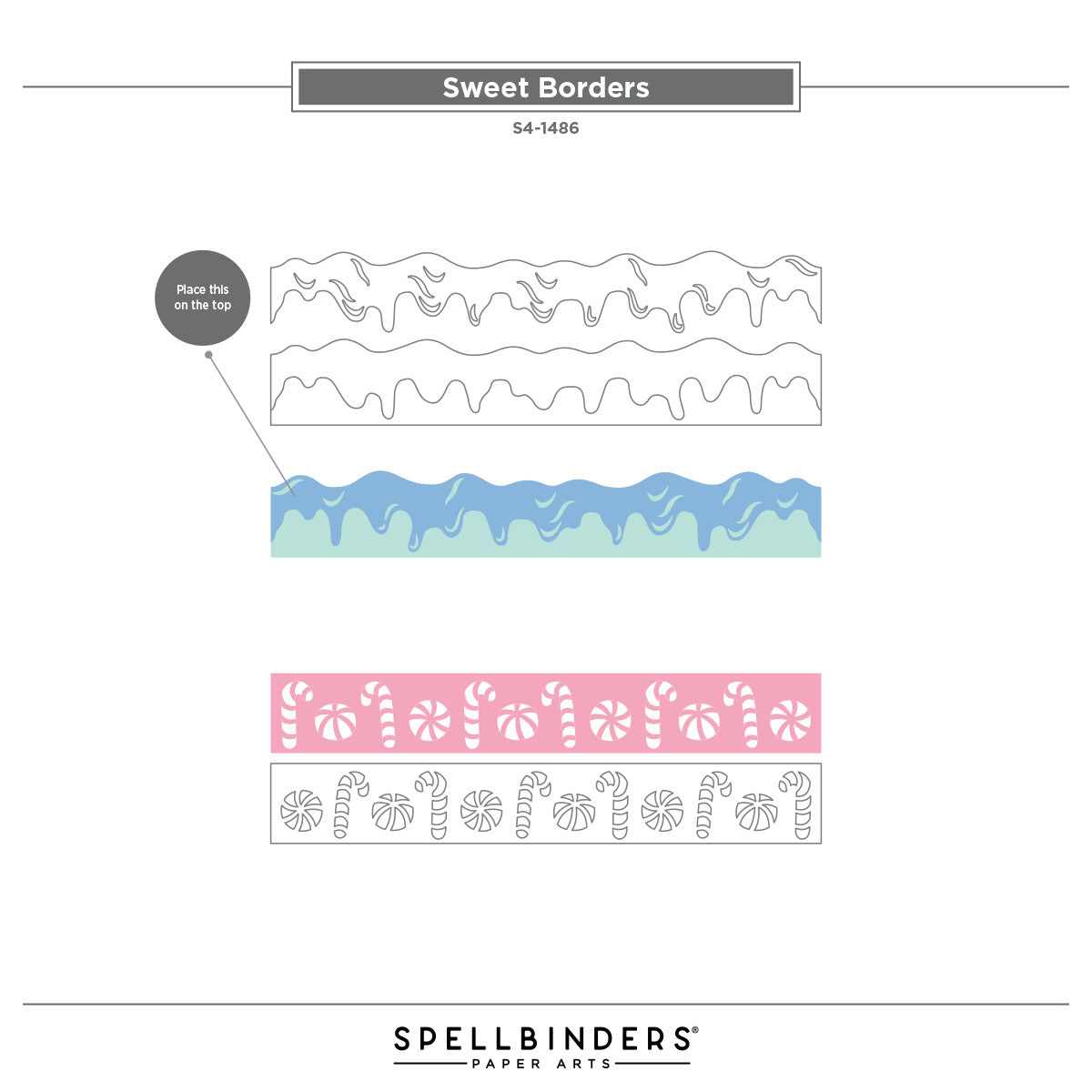 Spellbinders Sweet Borders Etched Dies from the Candy Christmas Collection by Stamperia