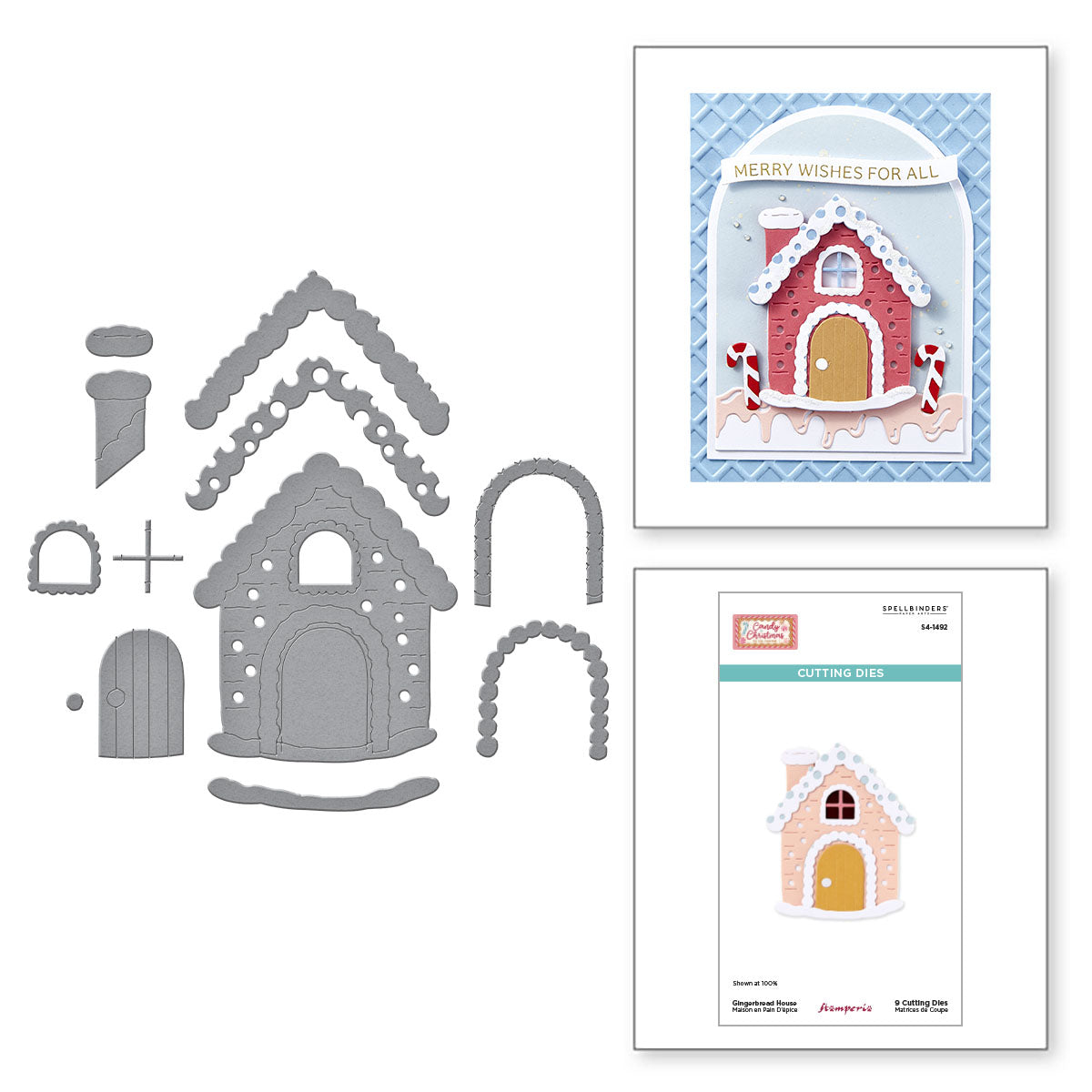 Spellbinders Gingerbread House Etched Dies from the Candy Christmas Collection by Stamperia