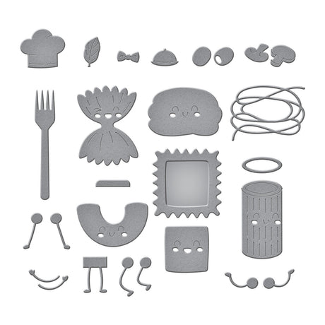 Spellbinders Pasta Friends Etched Dies from the Buon Appetito Collection