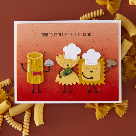 Spellbinders Pasta Friends Etched Dies from the Buon Appetito Collection