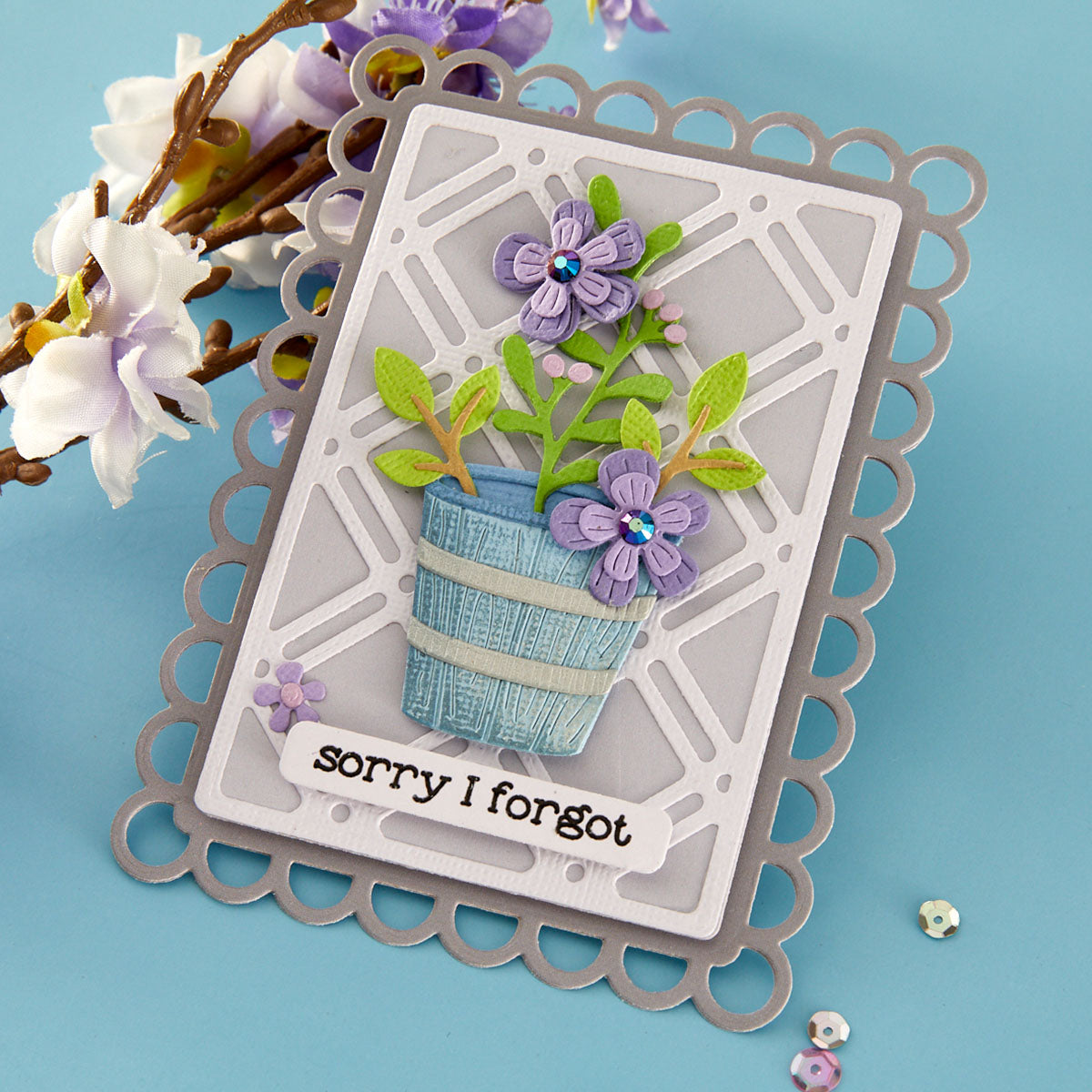 Spellbinders Garden Planter Etched Dies by Lisa Horton