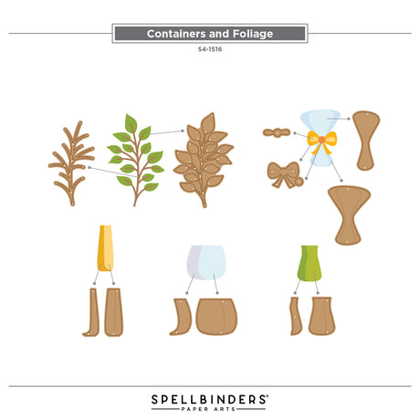 Spellbinders Containers and Foliage Etched Dies by Lisa Horton