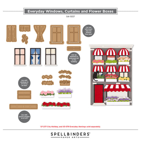 Spellbinders Everyday Windows, Curtains and Flower Boxes Etched Dies by Yana Smakula