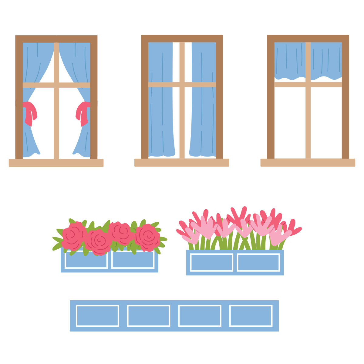 Spellbinders Everyday Windows, Curtains and Flower Boxes Etched Dies by Yana Smakula
