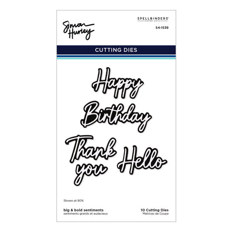 Spellbinders Big & Bold Sentiments Etched Dies by Simon Hurley