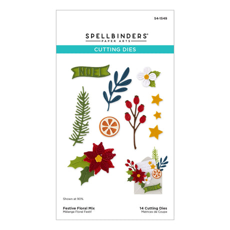 Spellbinders Festive Floral Mix Etched Dies S4-1549