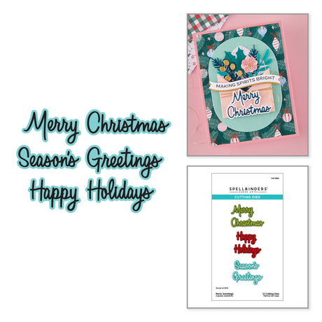 Spellbinders Merry Greetings Etched Dies S4-1552