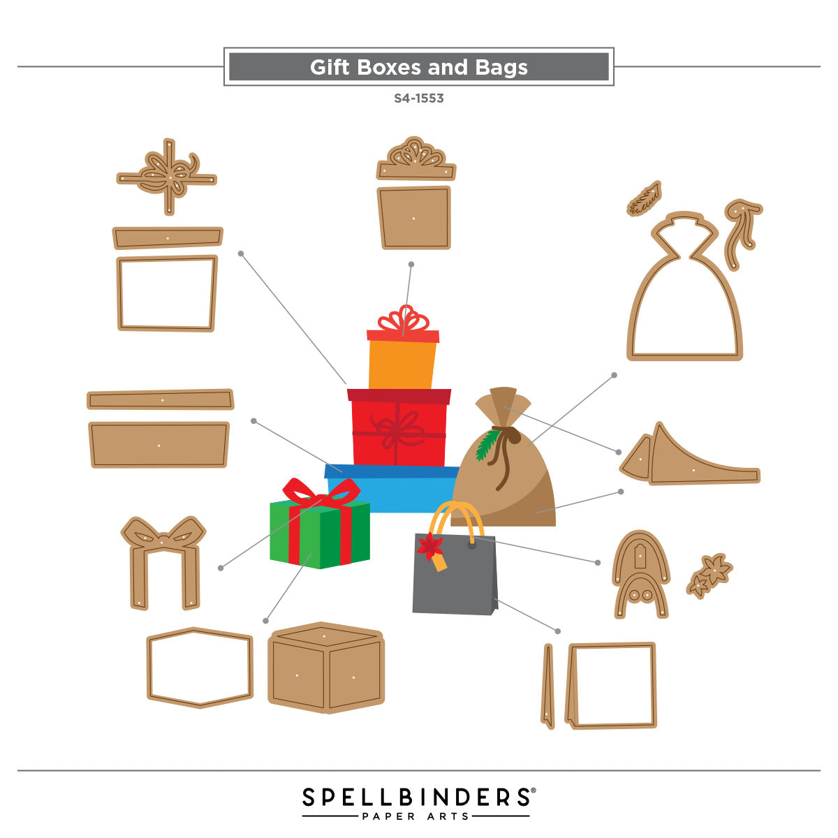 Spellbinders Gift Boxes and Bags Etched Dies by Lisa Horton - S4-1553