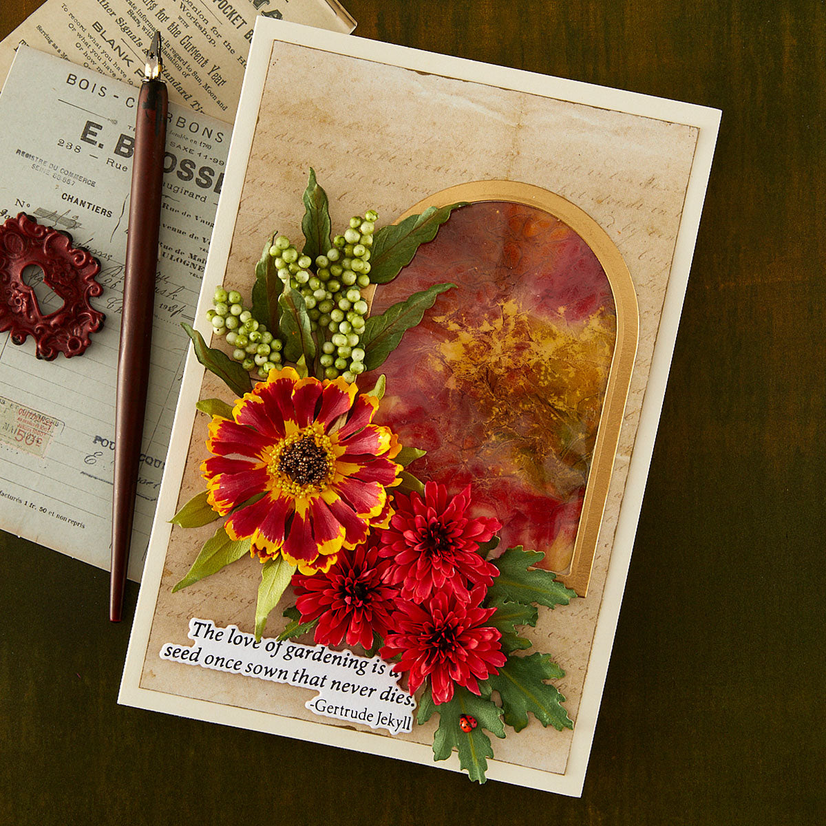 Spellbinders Helenium and Ladybugs Etched Dies by Susan Tierney-Cockburn s4-1571