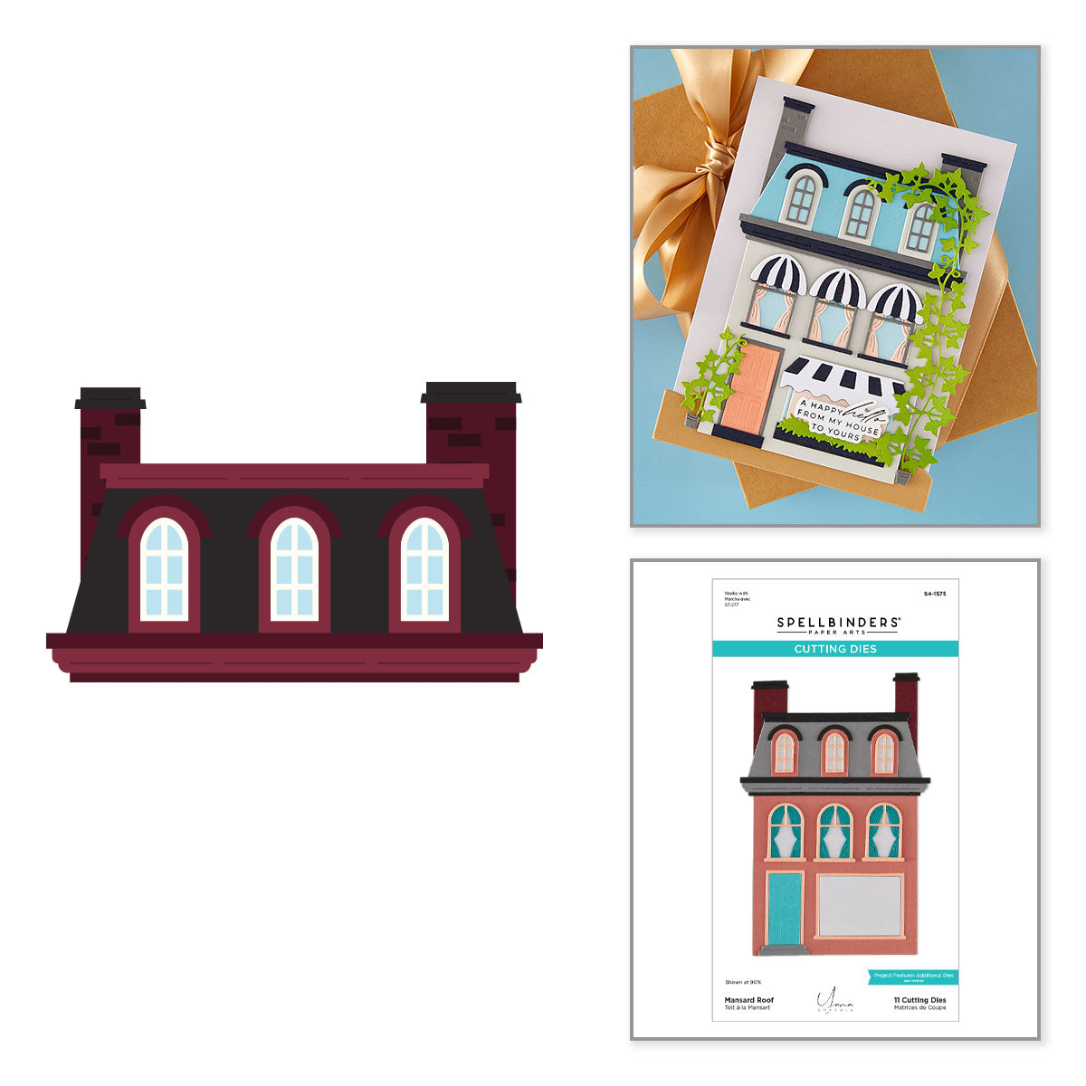 Spellbinders Mansard Roof Etched Dies by Yana Smakula