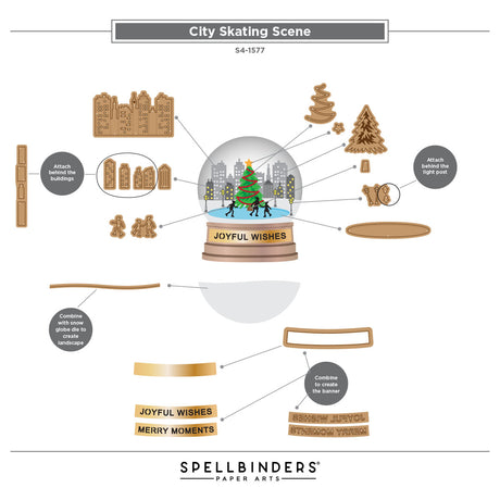Spellbinders City Skating Scene Etched Dies by Simon Hurley