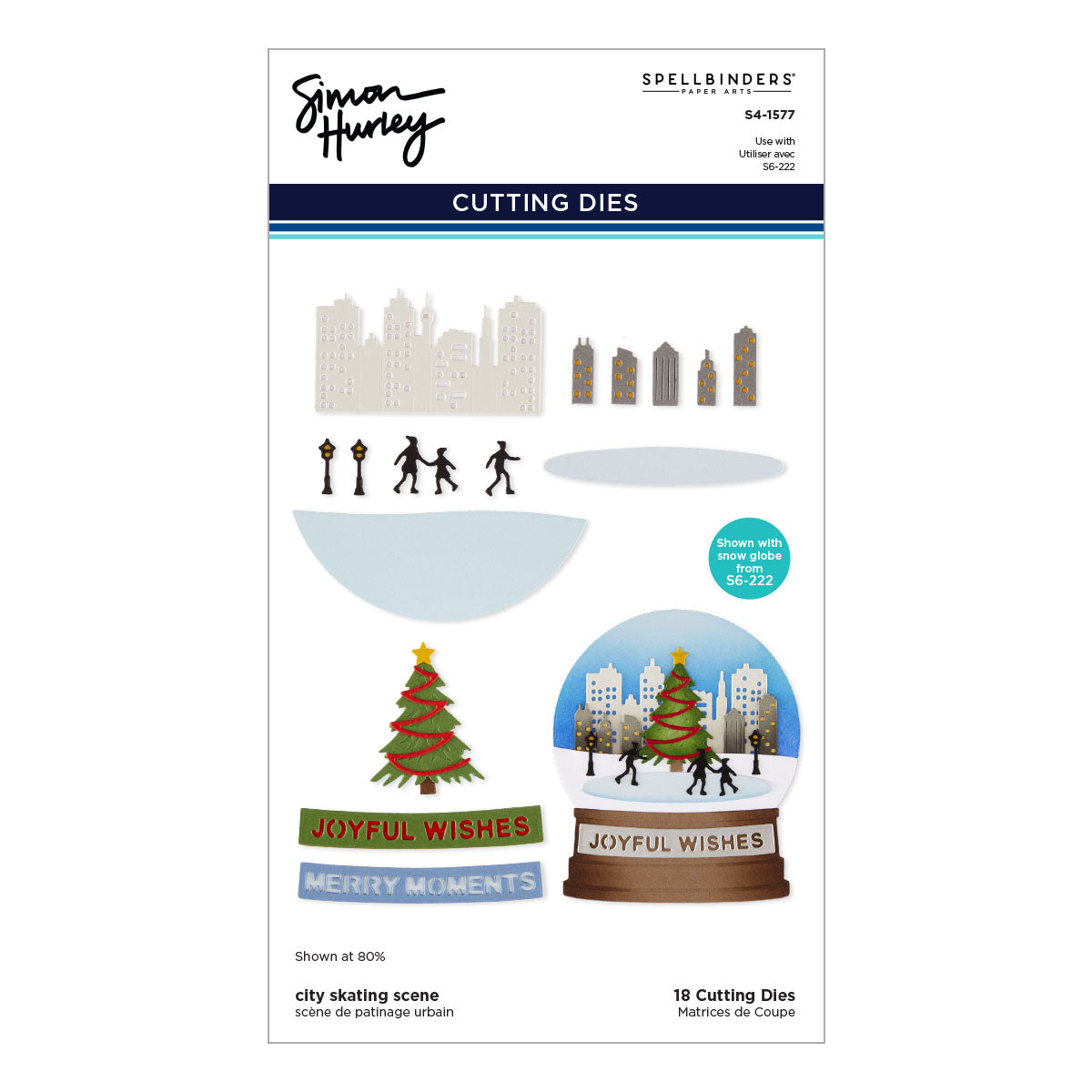 Spellbinders City Skating Scene Etched Dies by Simon Hurley