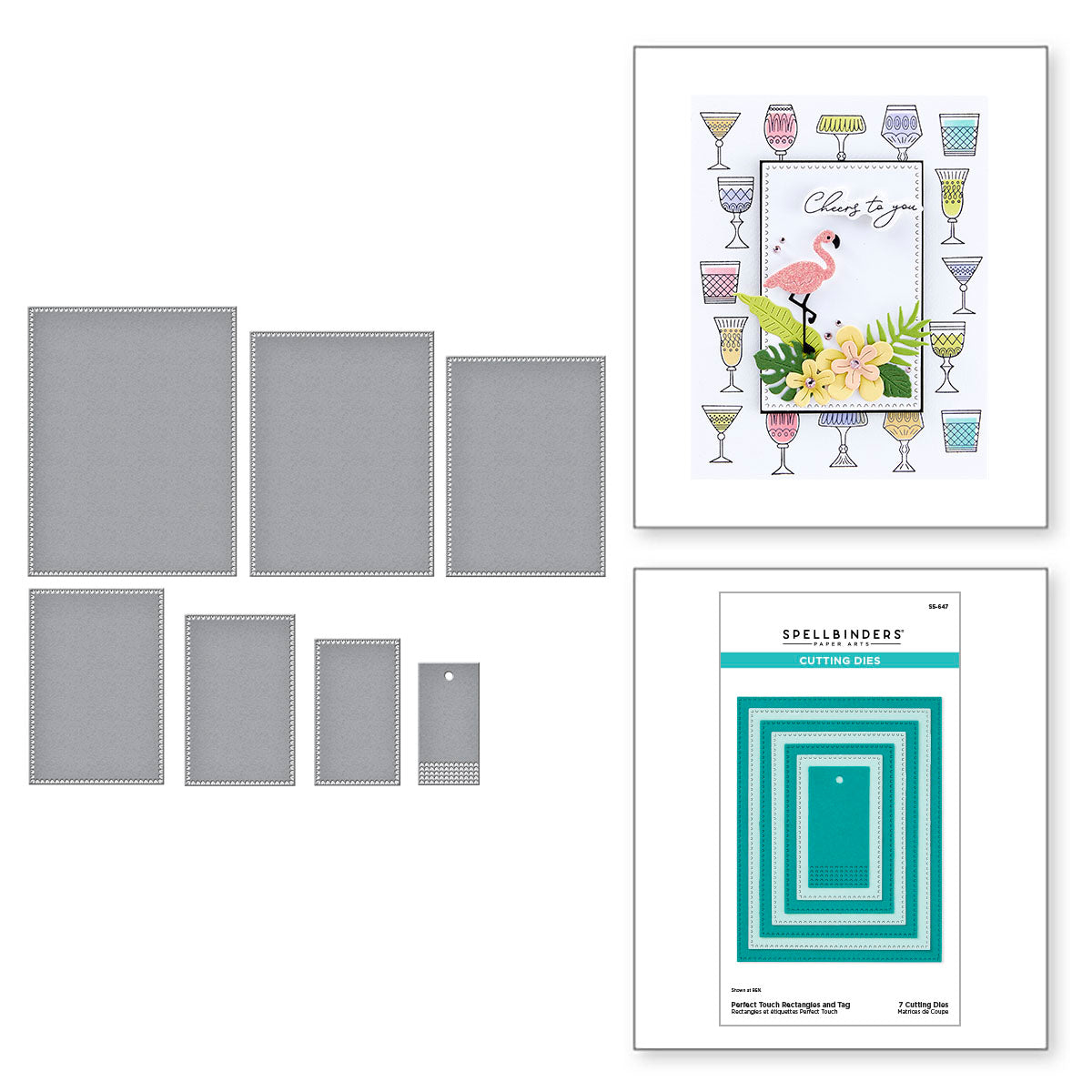 Spellbinders Perfect Touch Rectangles and Tag Etched Dies from the Happy Hour Collection