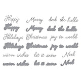 Spellbinders Handwritten Holiday Sentiments Etched Dies from the Let It Snow Collection by Simon Hurley