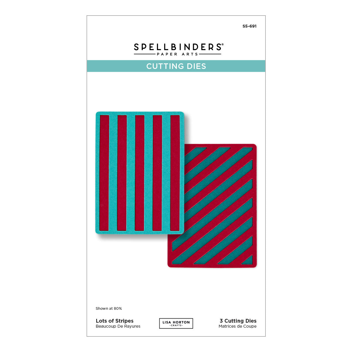 Spellbinders Lots of Stripes Etched Dies from the All About Christmas Collection by Lisa Horton