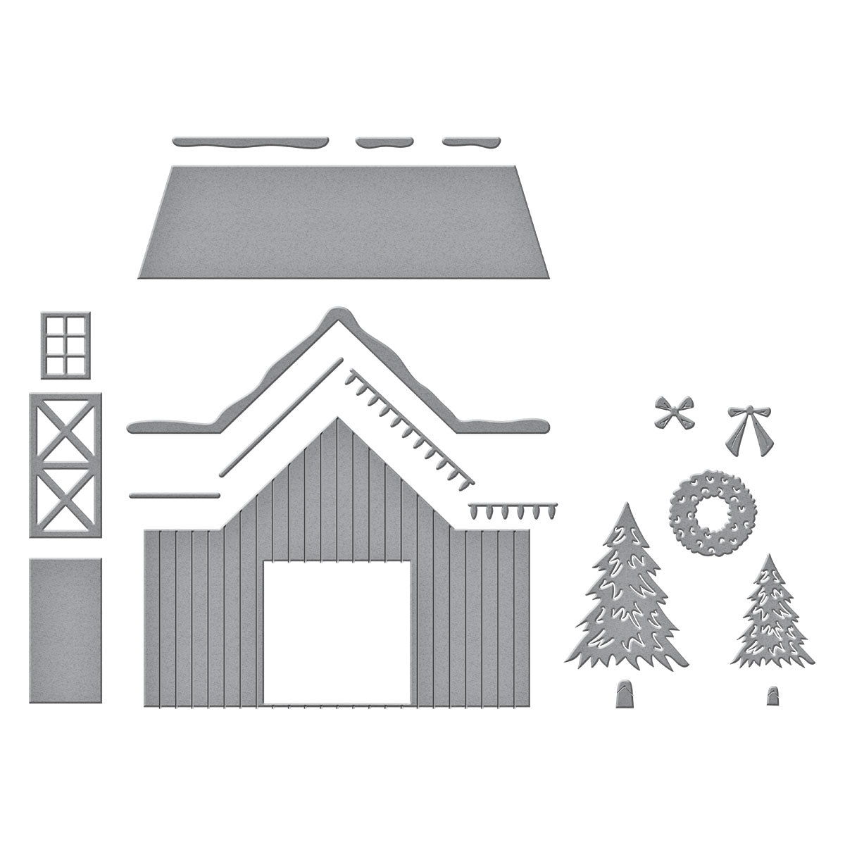 Spellbinders Country Christmas Barn Etched Dies from the Country Christmas Collection by Annie Williams
