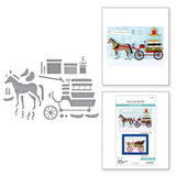 Spellbinders Christmas Horse-Drawn Wagon Etched Dies from the Country Christmas Collection by Annie Williams