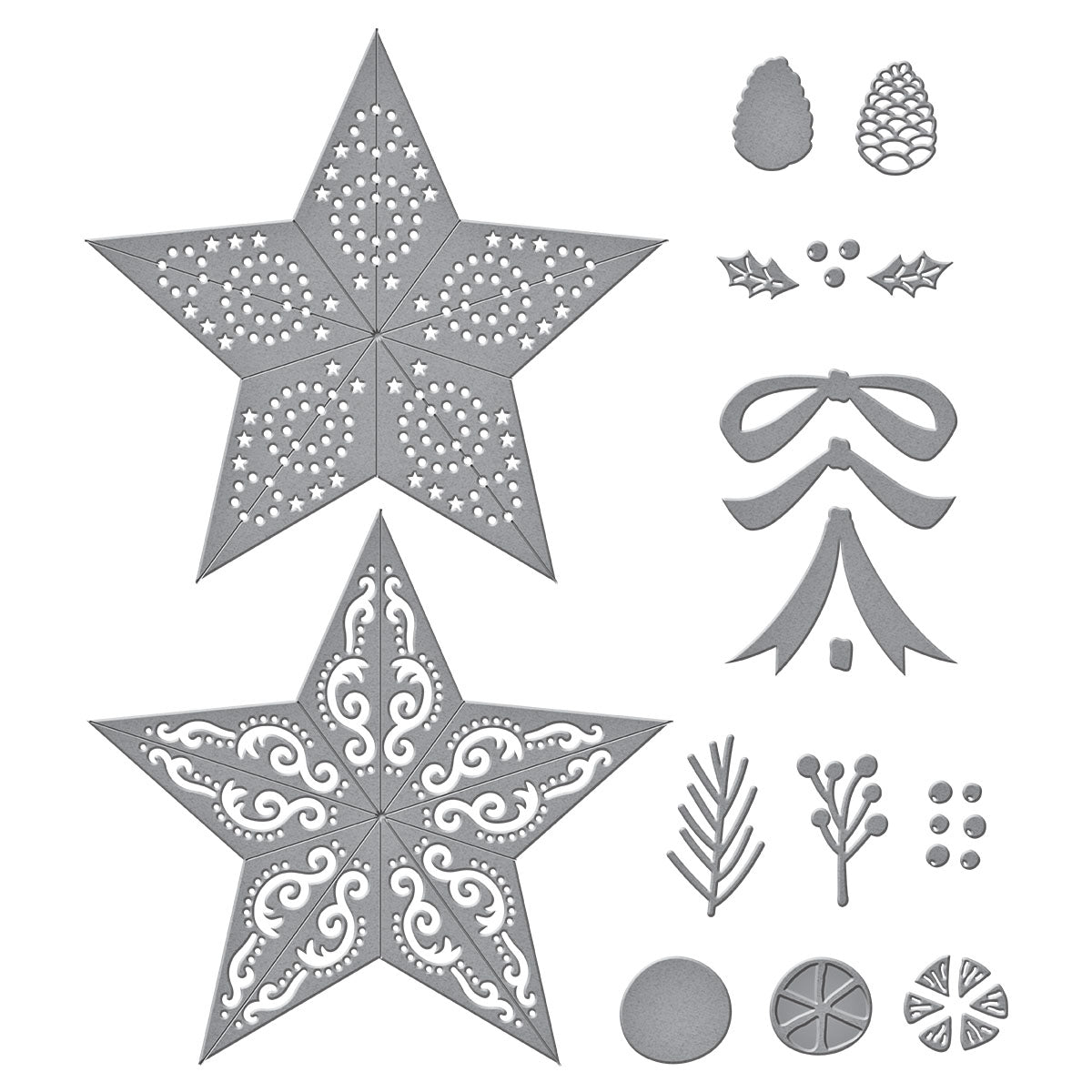 Spellbinders Barn Star Wreath Etched Dies from the Country Christmas Collection by Annie Williams