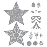 Spellbinders Barn Star Wreath Etched Dies from the Country Christmas Collection by Annie Williams
