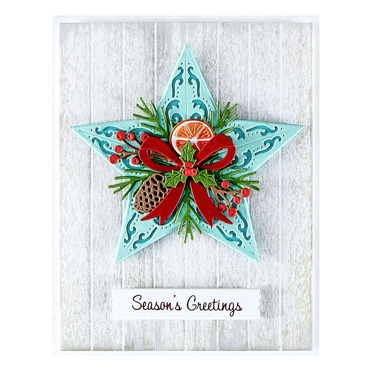 Spellbinders Barn Star Wreath Etched Dies from the Country Christmas Collection by Annie Williams